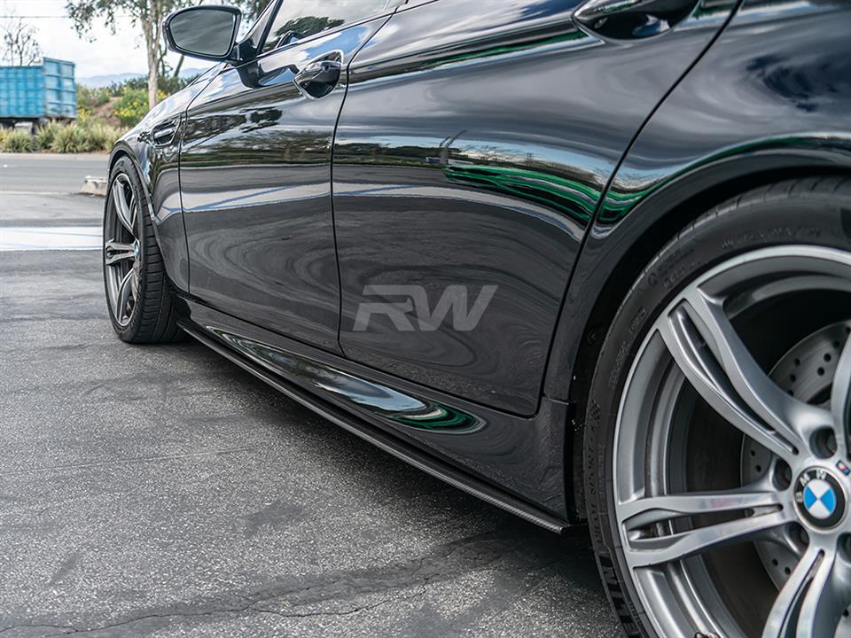 RW Carbon 2011-2016 BMW F10 F11 Carbon Fiber Performance Style Side Skirt Extensions - Image 4
