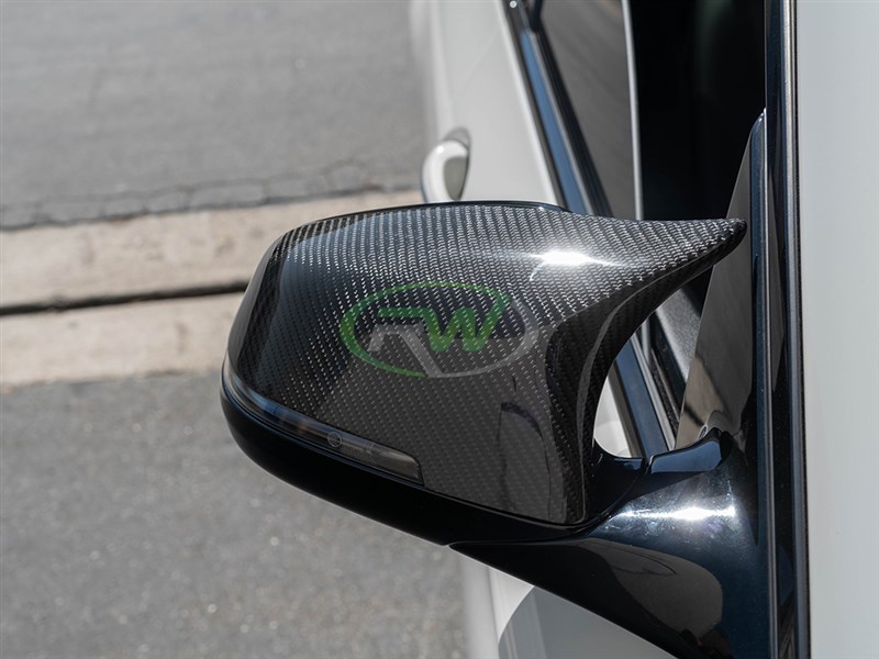 RW Carbon 2011-2016 BMW F10 F13 F01 M Styled Carbon Fiber Mirror Cap Replacements