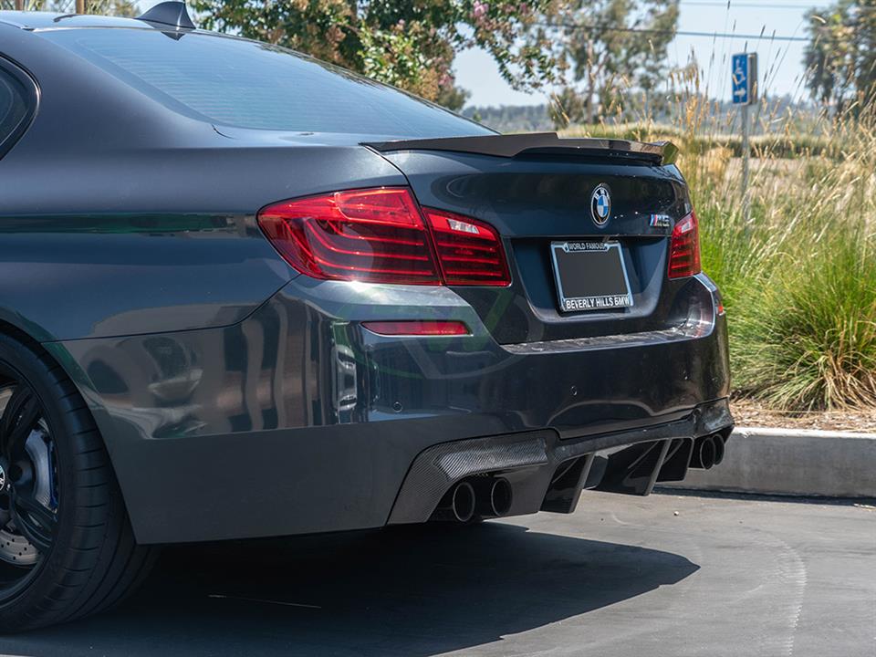 RW Carbon 2011-2016 BMW F10 M4 Style Carbon Fiber Trunk Spoiler - Image 18