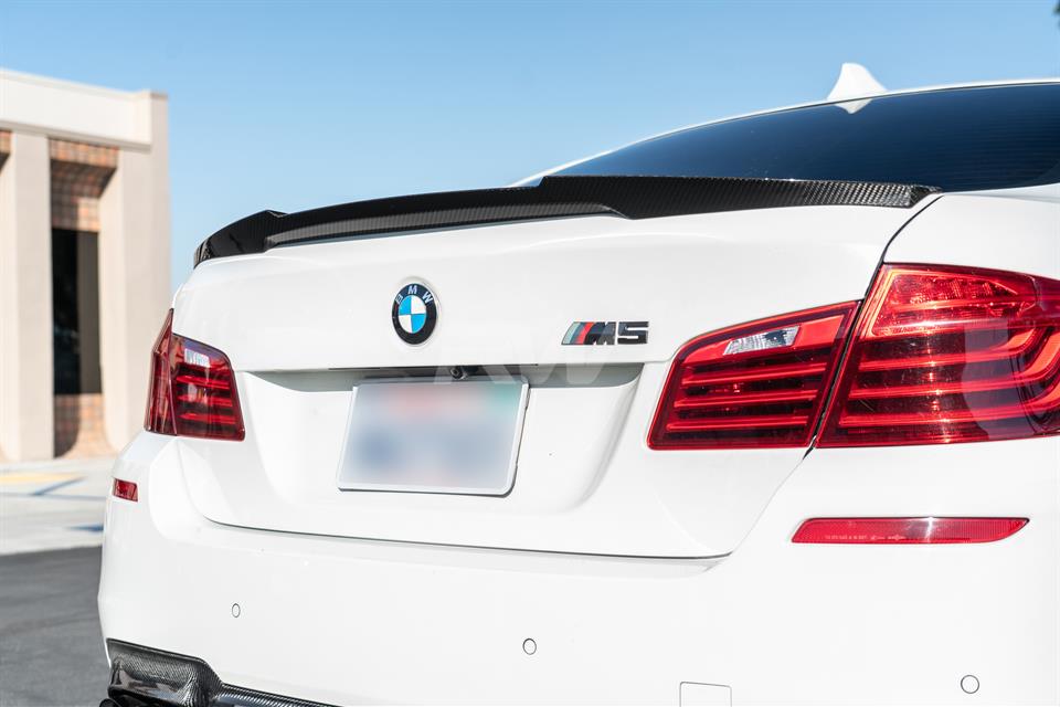 RW Carbon 2011-2016 BMW F10 M4 Style Carbon Fiber Trunk Spoiler - Image 7