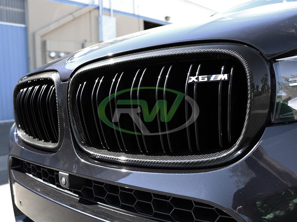 RW Carbon 2015-2019 BMW F15 F16 F85 F86 Carbon Fiber Grilles - Image 9