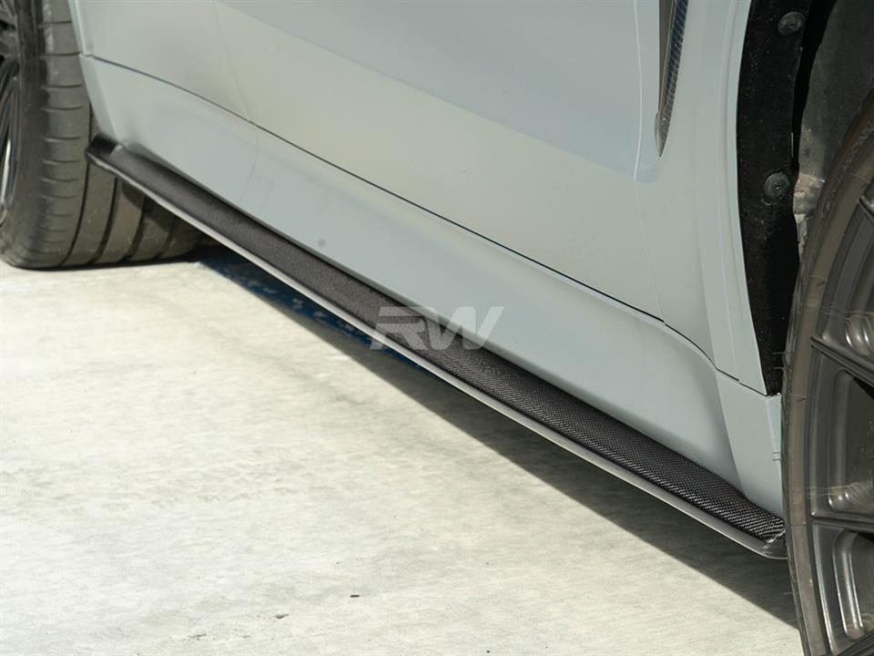 RW Carbon 2015-2019 BMW F15 X5 F85 X5M Carbon Fiber Side Skirt Extensions - Image 5