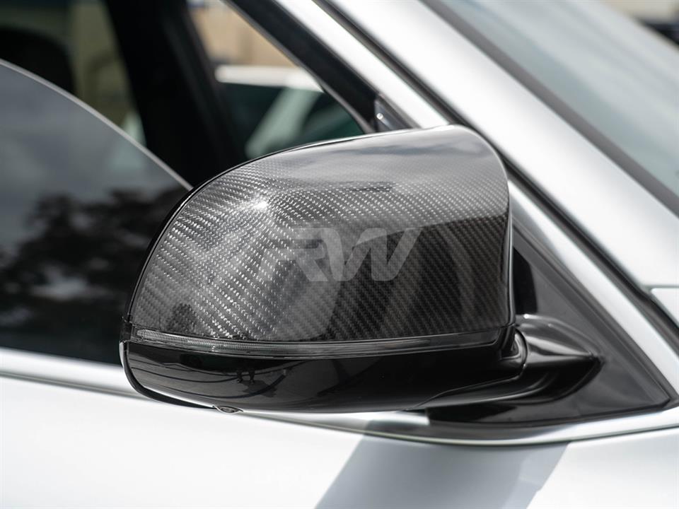 RW Carbon 2014-2018 BMW F15 X5/F16 X6 M Style Dry Carbon Fiber Mirror Caps - Image 3