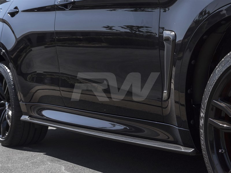 RW Carbon 2015-2019 BMW F16 X6 F86 X6M Carbon Fiber Side Skirt Extensions