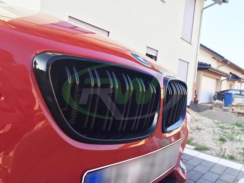 RW Carbon 2016-2021 BMW F22 F23 F87 Double Slat Gloss Black Grilles - Image 5