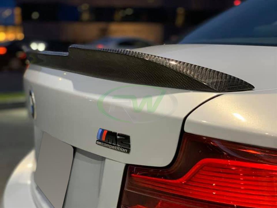 RW Carbon 2019-2021 BMW F22 F87 CS Style Carbon Fiber Trunk Spoiler - Image 9
