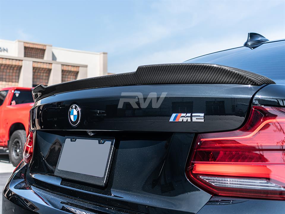 RW Carbon 2019-2021 BMW F22 F87 CS Style Carbon Fiber Trunk Spoiler