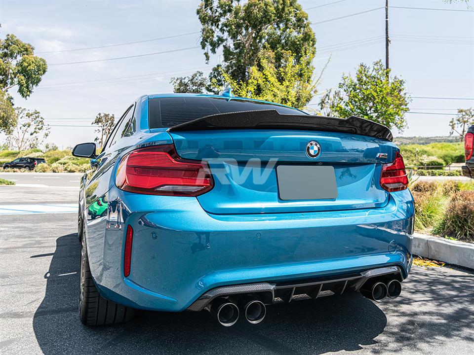 RW Carbon 2016-2021 BMW F22/F87 GTX V2 Carbon Fiber Trunk Spoiler - Image 12