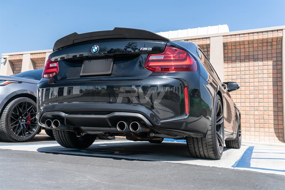 RW Carbon 2016-2021 BMW F22/F87 GTX V2 Carbon Fiber Trunk Spoiler - Image 4
