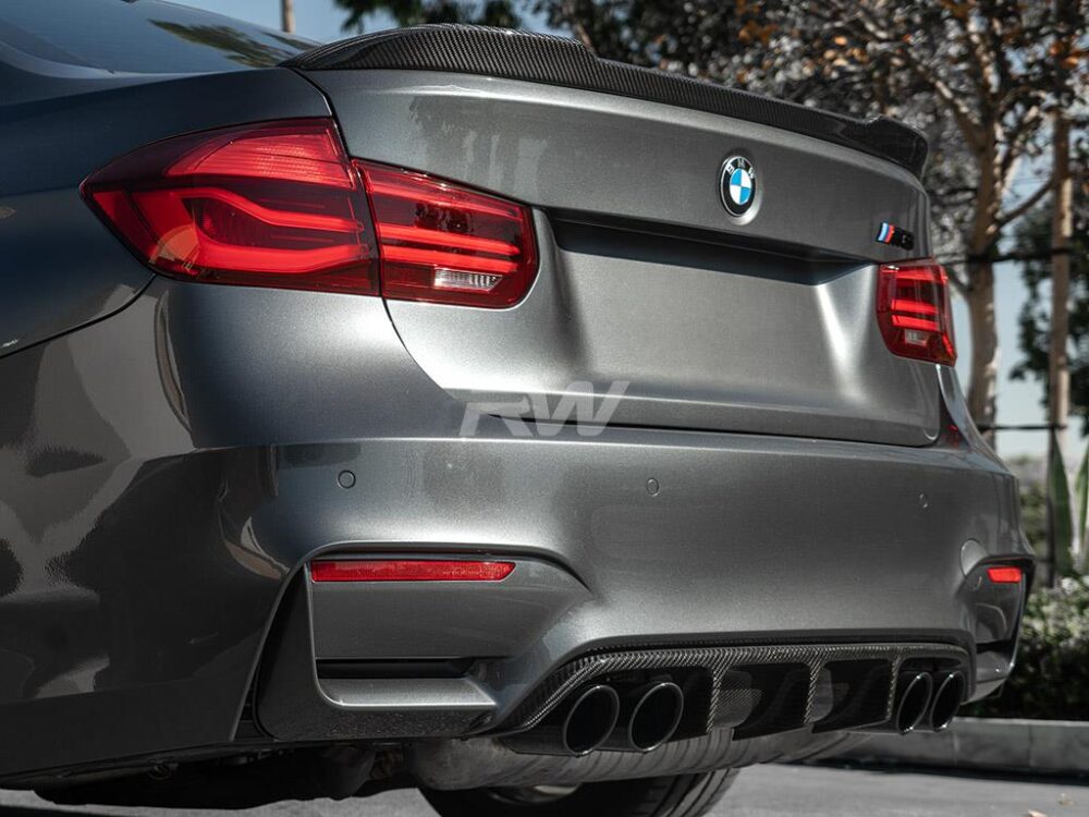 RW Carbon 2012-2020 BMW F30 F80 M3 CS Style Carbon Fiber Trunk Spoiler - Image 11