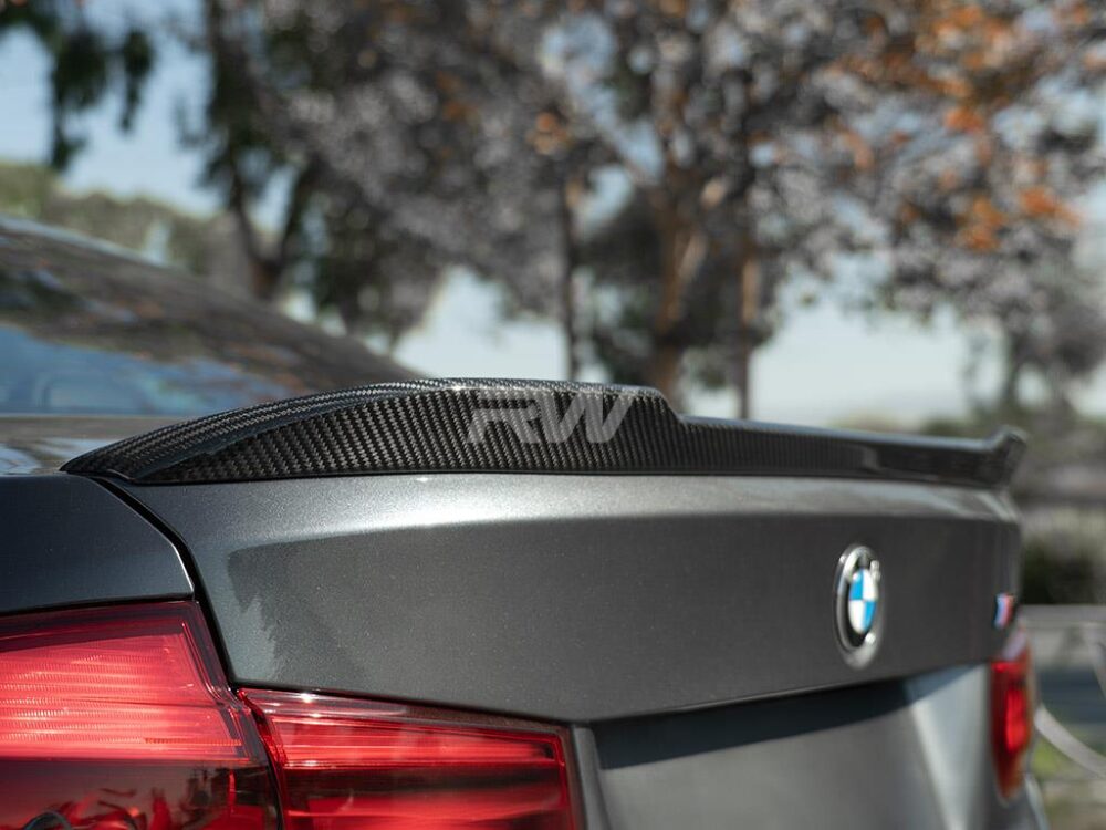 RW Carbon 2012-2020 BMW F30 F80 M3 CS Style Carbon Fiber Trunk Spoiler - Image 12