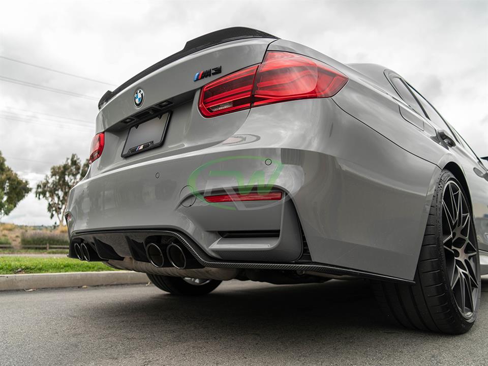 RW Carbon 2012-2020 BMW F30 F80 M3 CS Style Carbon Fiber Trunk Spoiler - Image 15
