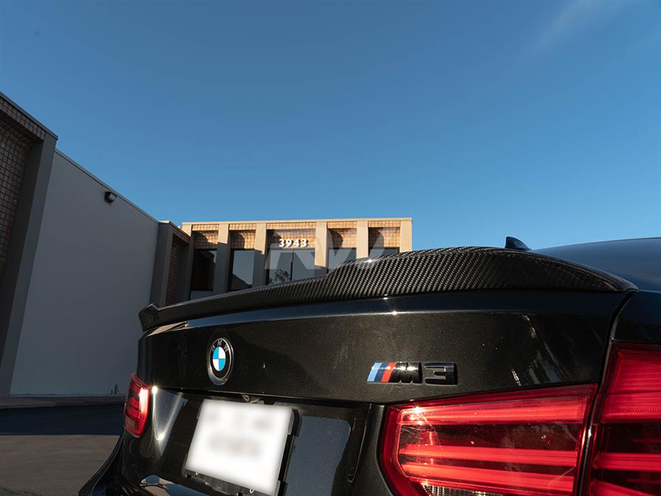 RW Carbon 2012-2020 BMW F30 F80 M3 CS Style Carbon Fiber Trunk Spoiler - Image 16