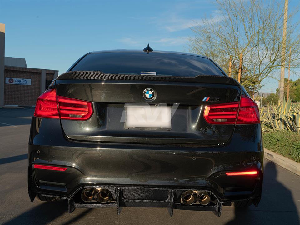 RW Carbon 2012-2020 BMW F30 F80 M3 CS Style Carbon Fiber Trunk Spoiler - Image 17