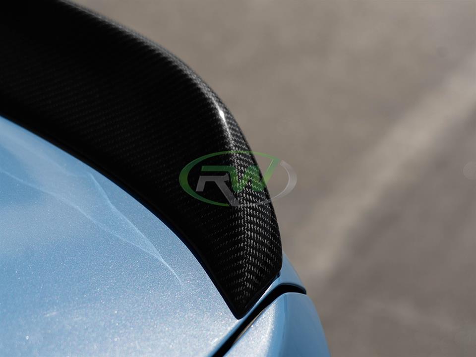 RW Carbon 2012-2020 BMW F30 F80 M3 CS Style Carbon Fiber Trunk Spoiler - Image 4