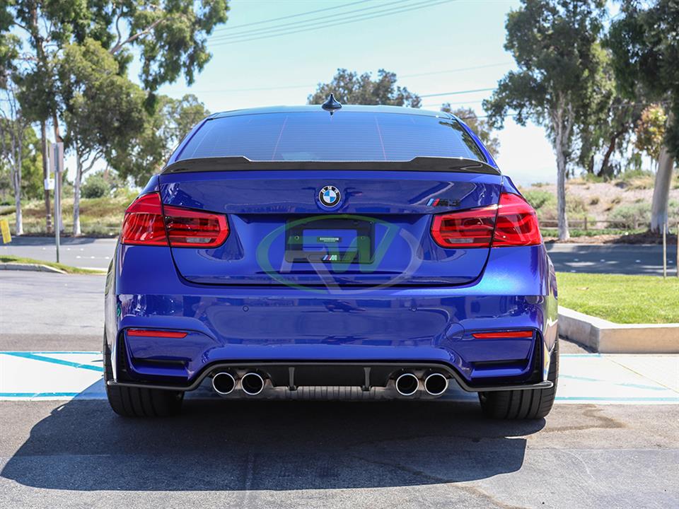 RW Carbon 2012-2020 BMW F30 F80 M3 CS Style Carbon Fiber Trunk Spoiler - Image 6