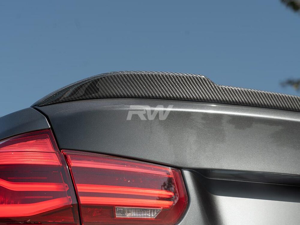 RW Carbon 2012-2020 BMW F30 F80 M3 CS Style Carbon Fiber Trunk Spoiler - Image 7