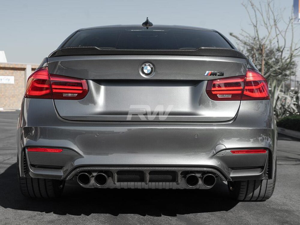 RW Carbon 2012-2020 BMW F30 F80 M3 CS Style Carbon Fiber Trunk Spoiler - Image 8