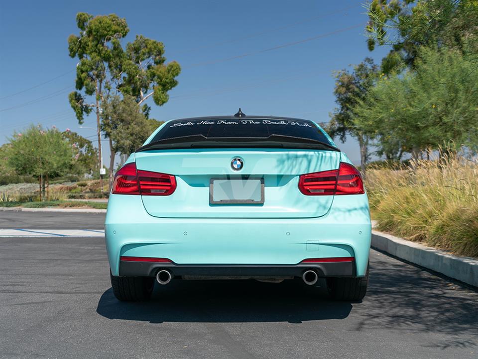 RW Carbon 2012-2020 BMW F30 F80 M3 GTX V2 Carbon Fiber Trunk Spoiler - Image 5