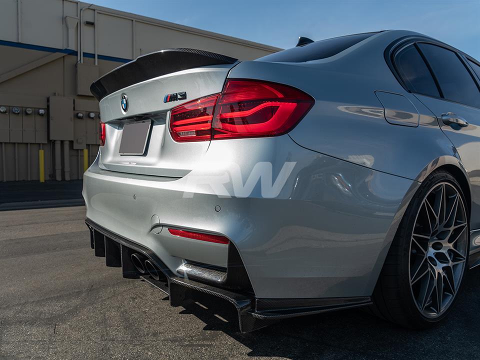 RW Carbon 2012-2020 BMW F30 F80 M3 RWS Carbon Fiber Trunk Spoiler - Image 3