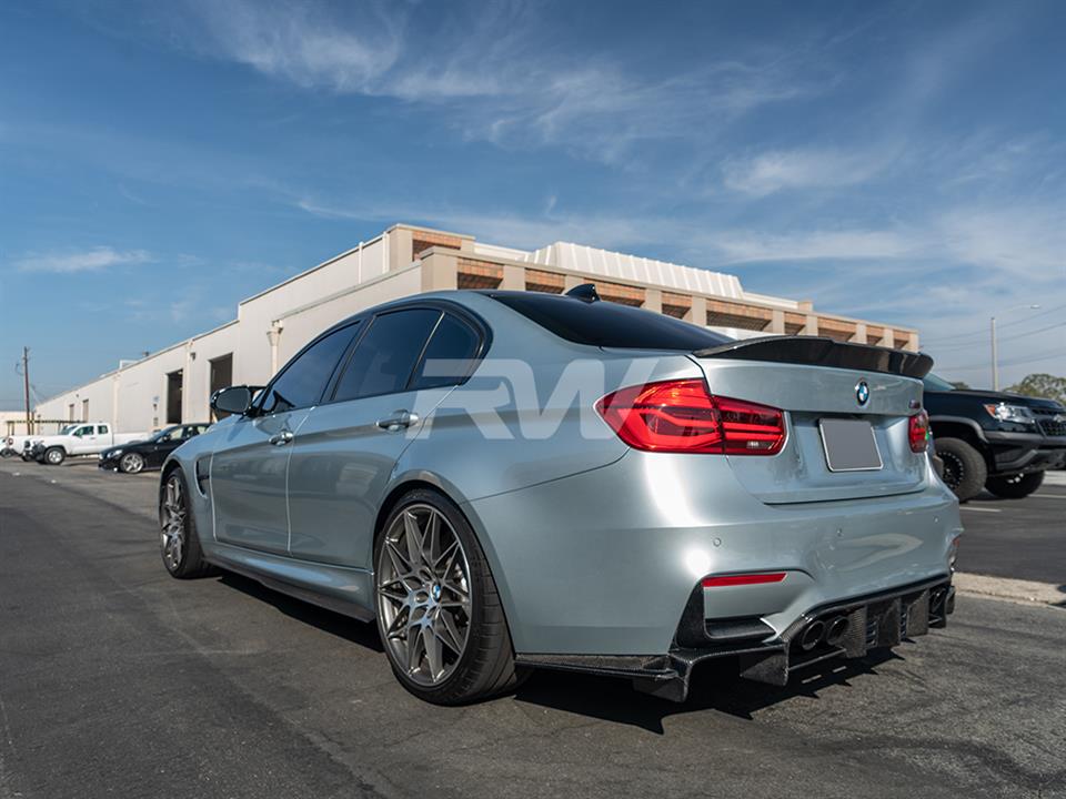 RW Carbon 2012-2020 BMW F30 F80 M3 RWS Carbon Fiber Trunk Spoiler - Image 4