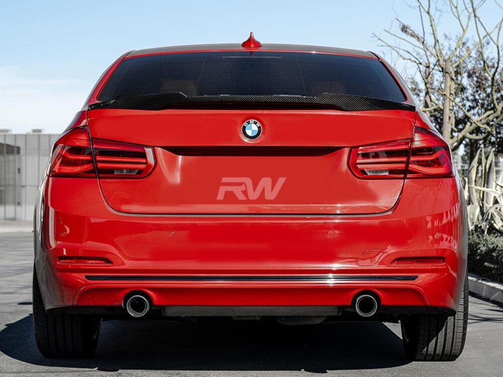 RW Carbon 2012-2020 BMW F30 F80 M4 Style Carbon Fiber Trunk Spoiler - Image 3
