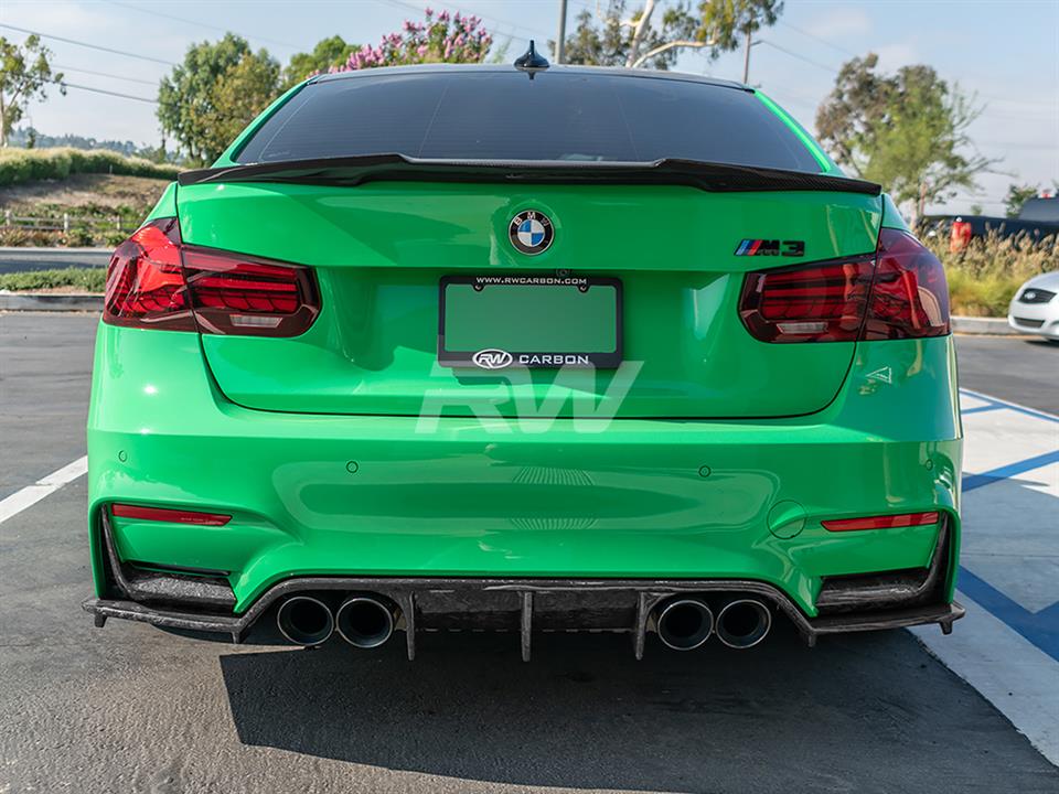 RW Carbon 2012-2020 BMW F30 F80 M4 Style Carbon Fiber Trunk Spoiler - Image 7