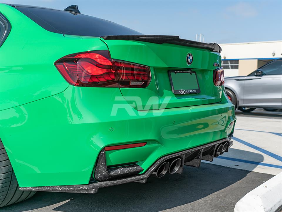 RW Carbon 2012-2020 BMW F30 F80 M4 Style Carbon Fiber Trunk Spoiler - Image 8
