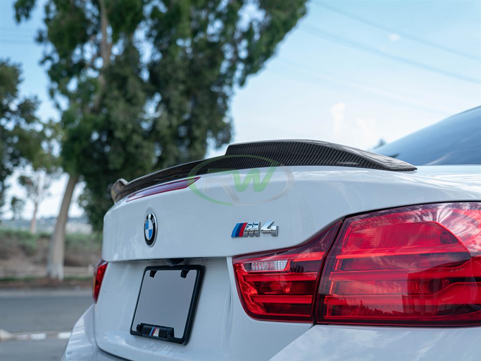 RW Carbon 2014-2020 BMW F33 F83 CS Style Carbon Fiber Trunk Spoiler - Image 3