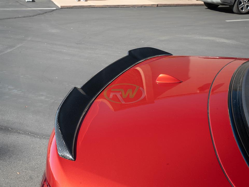 RW Carbon 2014-2020 BMW F33 F83 CS Style Carbon Fiber Trunk Spoiler - Image 8