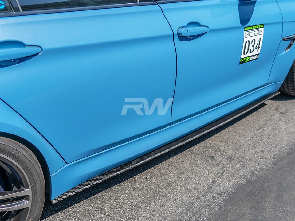 RW Carbon 2015-2018 BMW F80 M3 Carbon Fiber Side Skirt Extensions