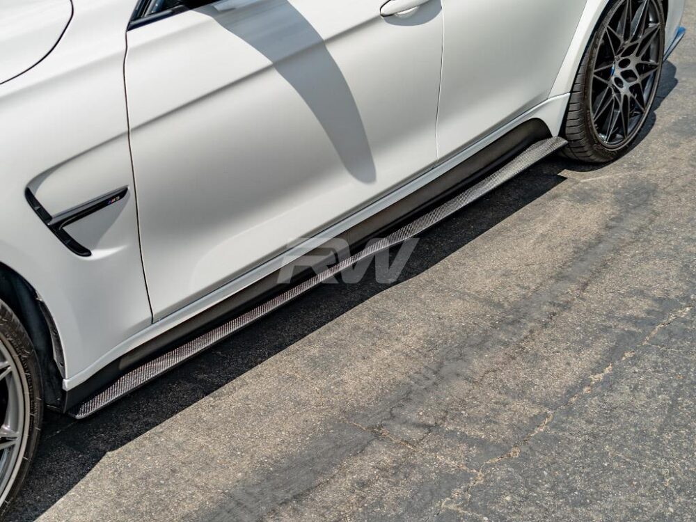 RW Carbon 2015-2018 BMW F80 M3 GTX Carbon Fiber Side Skirt Extensions