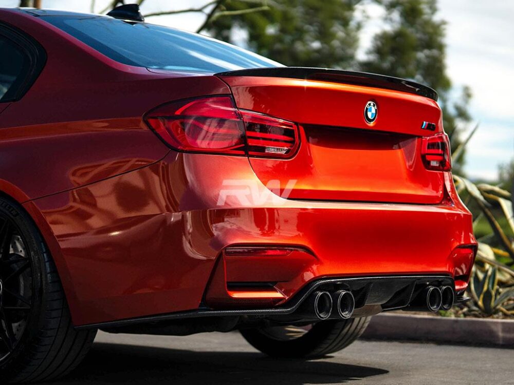 RW Carbon 2015-2020 BMW F80 M3 Performance Style Carbon Fiber Trunk Spoiler - Image 4