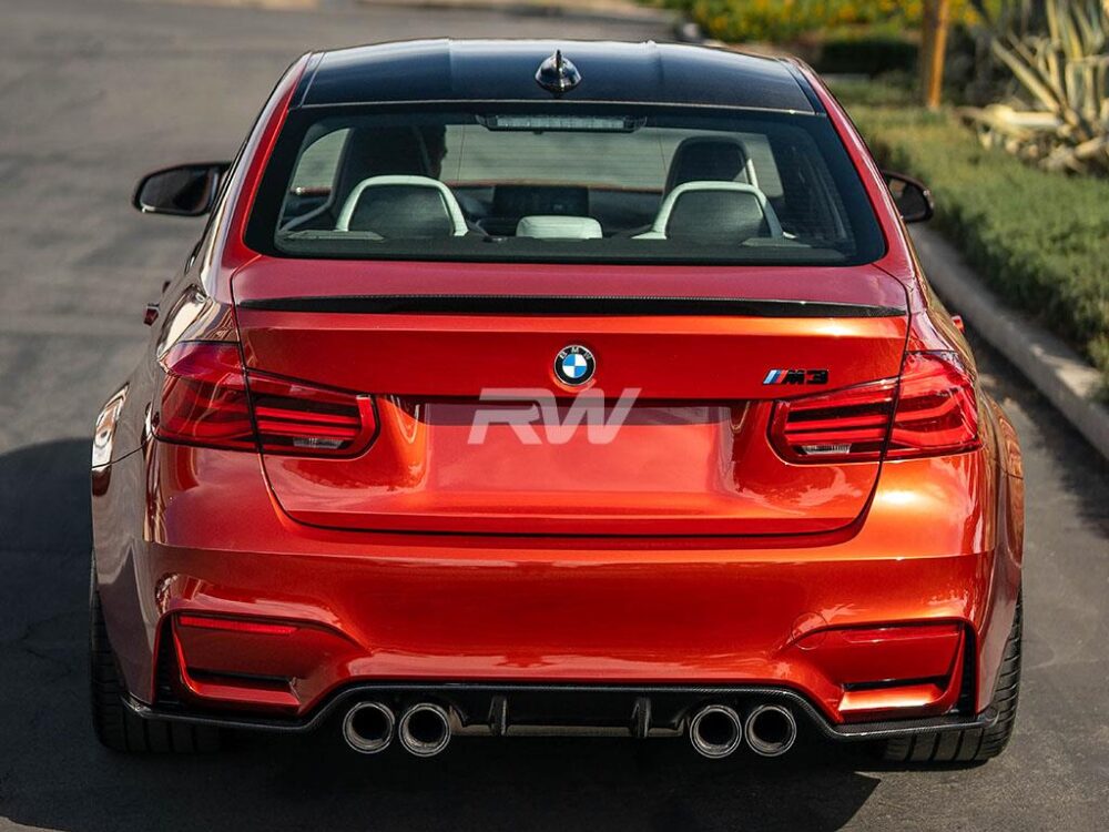 RW Carbon 2015-2020 BMW F80 M3 Performance Style Carbon Fiber Trunk Spoiler - Image 5