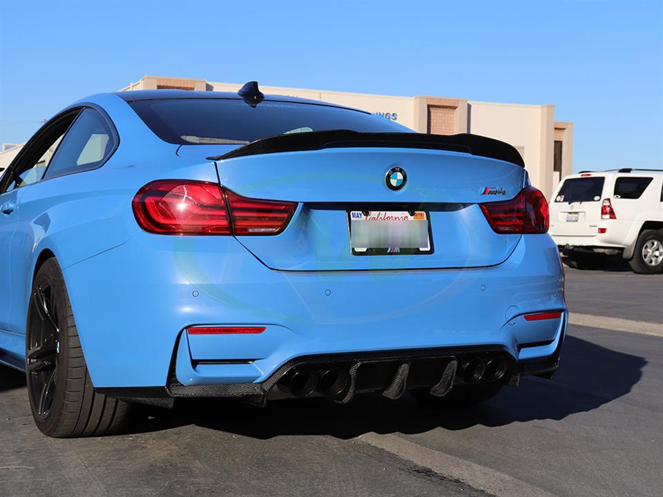 RW Carbon 2015-2020 BMW F82 M4 GTX Carbon Fiber Trunk Spoiler - Image 9