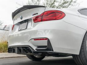 RW Carbon F82 M4 Style Carbon Fiber Trunk Spoiler for BMW M4 - Image 5
