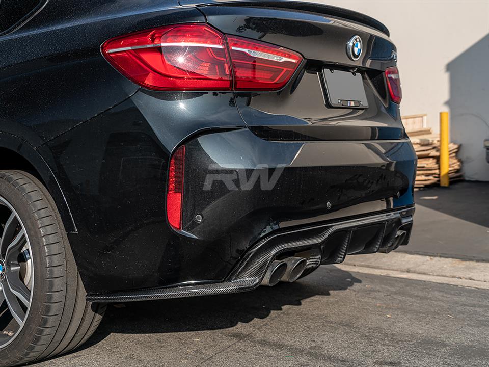 RW Carbon 2015-2019 BMW F86 X6M 3D Style Carbon Fiber Diffuser