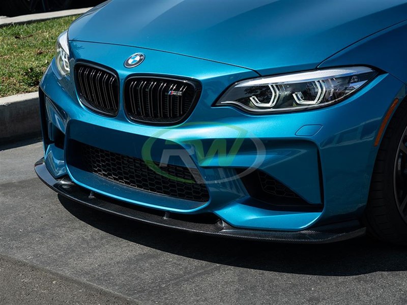 RW Carbon 2016-2021 BMW F87 M2 3D Style Carbon Fiber Front Lip Spoiler