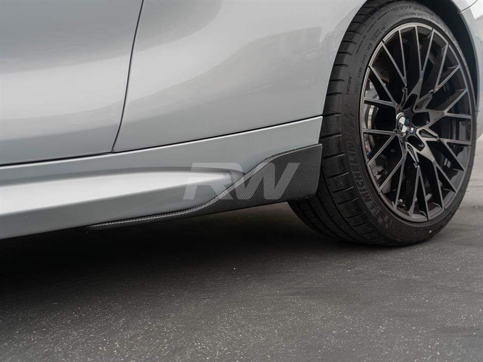 RW Carbon 2016-2021 BMW F87 M2 Carbon Fiber Side Skirt Winglets - Image 10