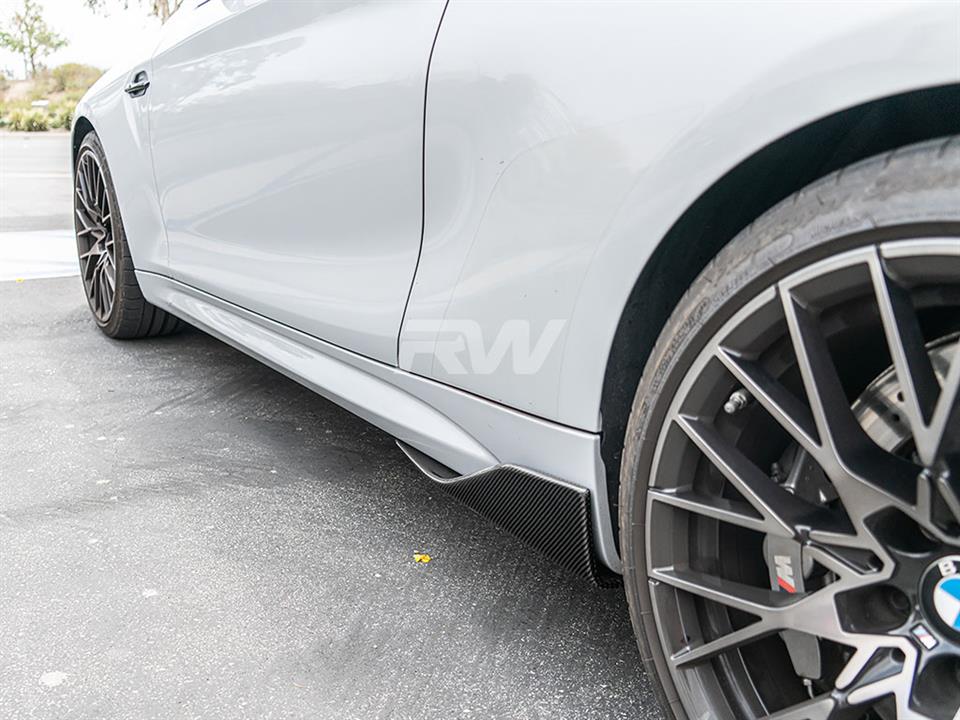 RW Carbon 2016-2021 BMW F87 M2 Carbon Fiber Side Skirt Winglets - Image 3
