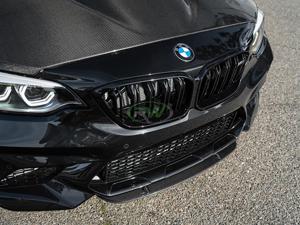 RW Carbon 2016-2021 BMW F87 M2 Center Carbon Fiber Front Lip Spoiler