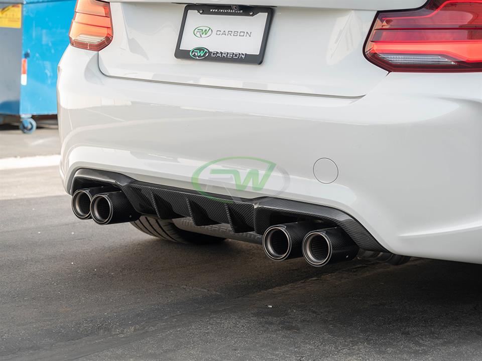 RW Carbon 2016-2021 BMW F87 M2 Performance Style Carbon Fiber Diffuser