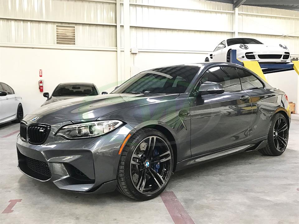 RW Carbon 2016-2021 BMW F87 M2 Performance Style Front Carbon Fiber Splitters - Image 3