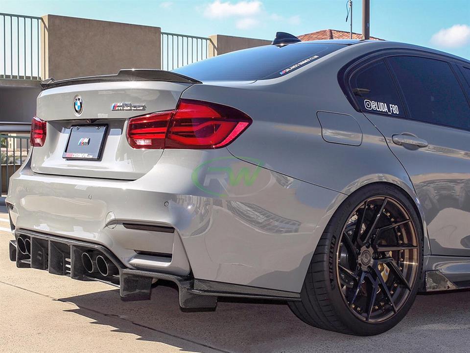 RW Carbon 2015-2020 BMW F8X M3 M4 Exotics V2 Style Carbon Fiber Rear Diffuser - Image 3