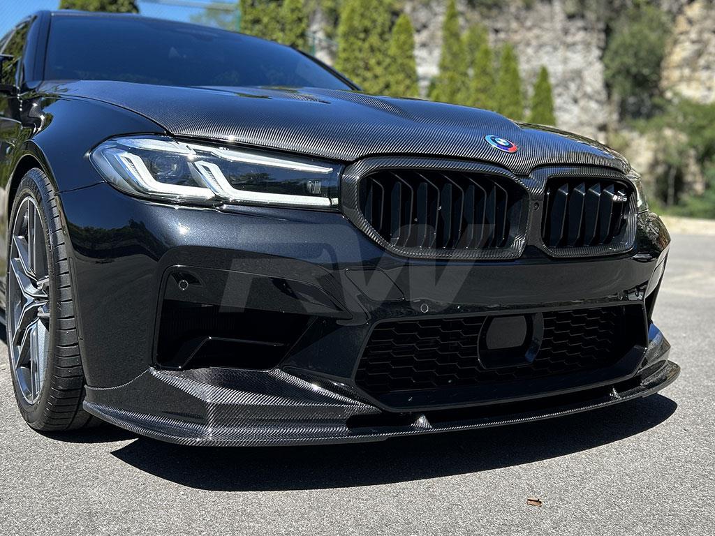RW Carbon 2021-2023 BMW F90 LCI 3D Style Carbon Fiber Front Lip - Image 7