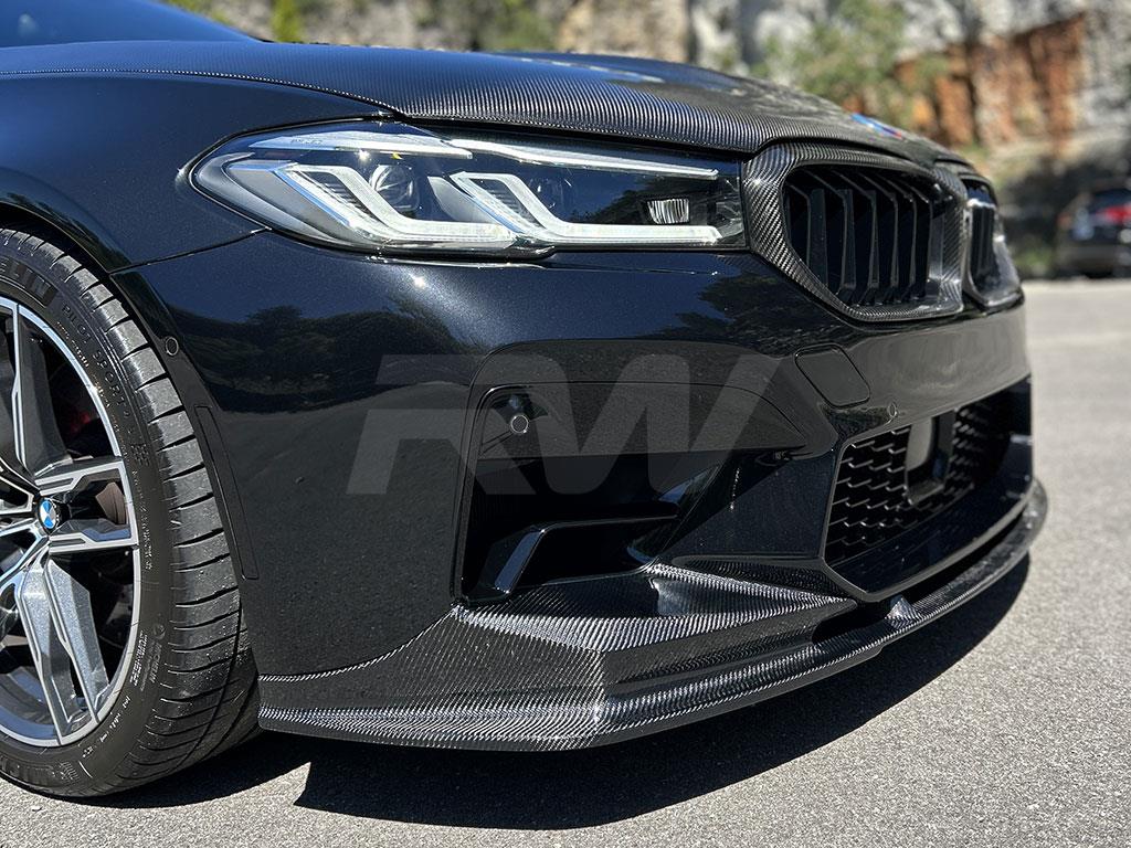 RW Carbon 2021-2023 BMW F90 LCI 3D Style Carbon Fiber Front Lip - Image 5