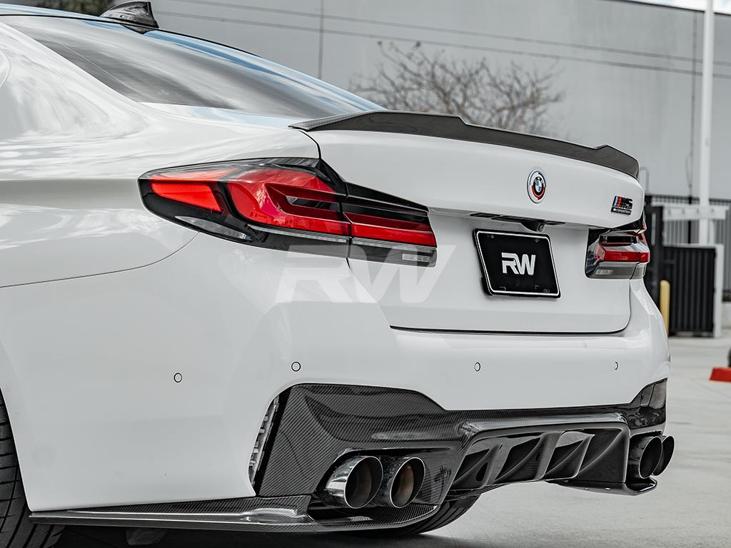 RW Carbon 2018-2023 BMW F90 M5 3D Style Carbon Fiber Diffuser - Image 8