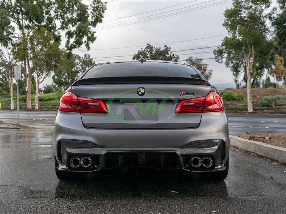 RW Carbon 2018-2023 BMW F90 M5 3D Style Carbon Fiber Diffuser - Image 16