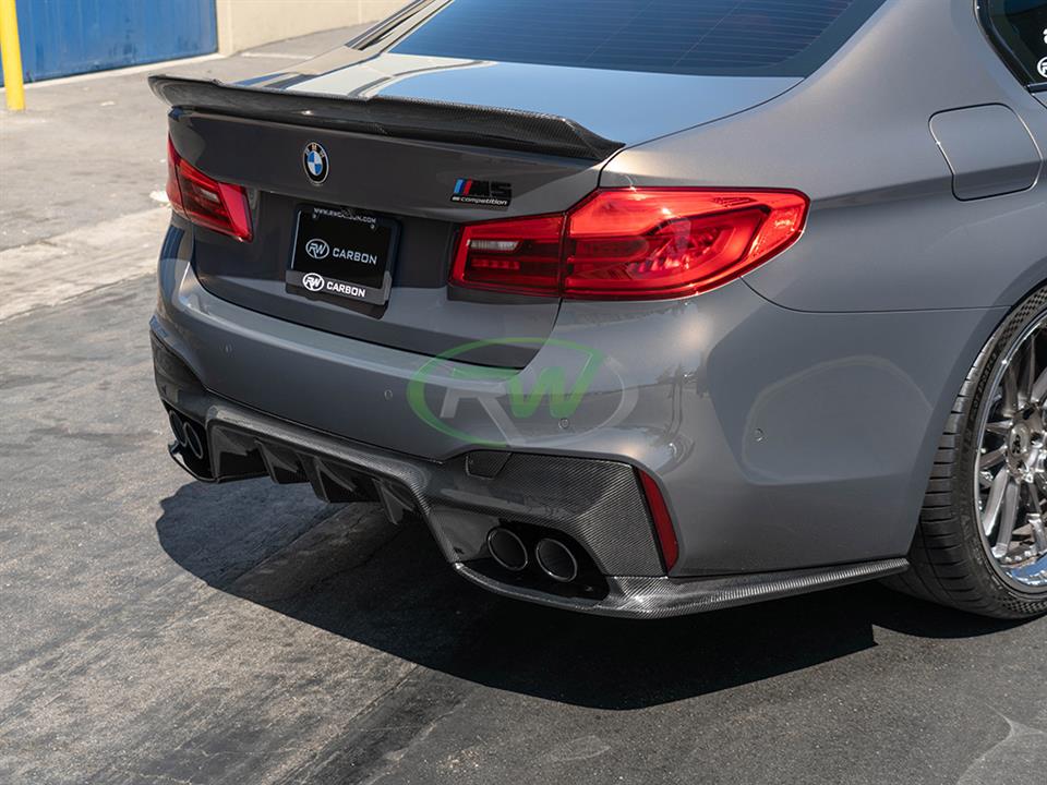 RW Carbon 2018-2023 BMW F90 M5 3D Style Carbon Fiber Diffuser - Image 19