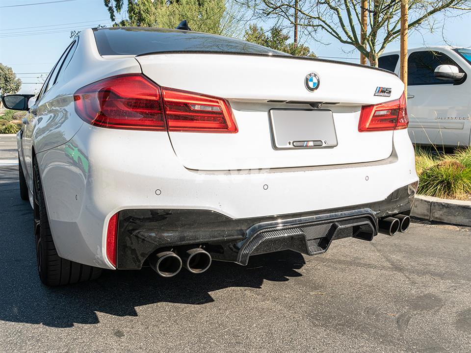 RW Carbon 2018-2023 BMW F90 M5 CS Style Carbon Fiber Diffuser